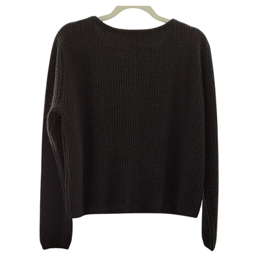 Quince Womens 100% Yak Soft Rib Crew Cardigan Sweater Black Size M - Picture 2 of 5